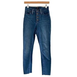 J. Crew | High rise skinny button fly frayed hem size 25